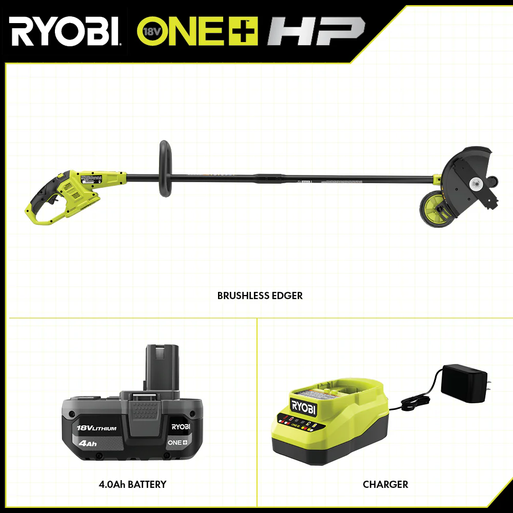 18V ONE+ HP Brushless Lawn Edger Tool With 4.0 Ah Battery and Charger - Image 4