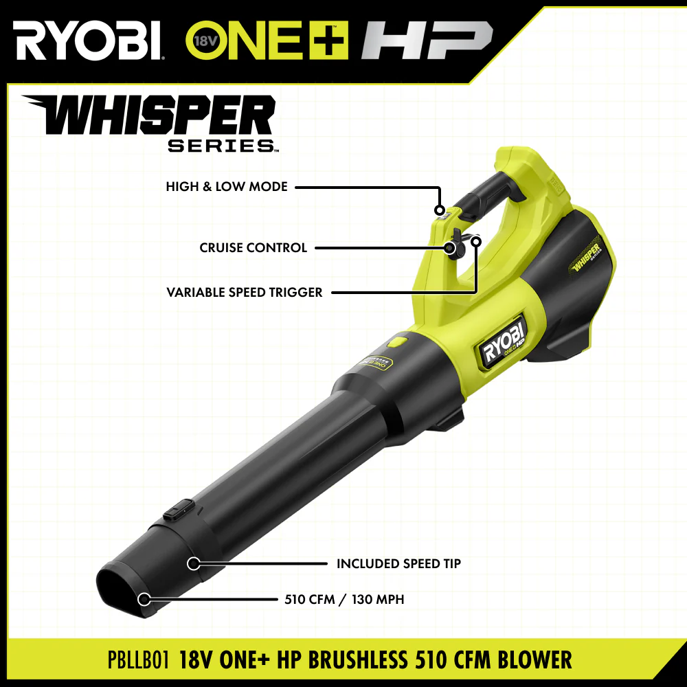 18V ONE+ HP BRUSHLESS 510 CFM WHISPER SERIES BLOWER - Image 3