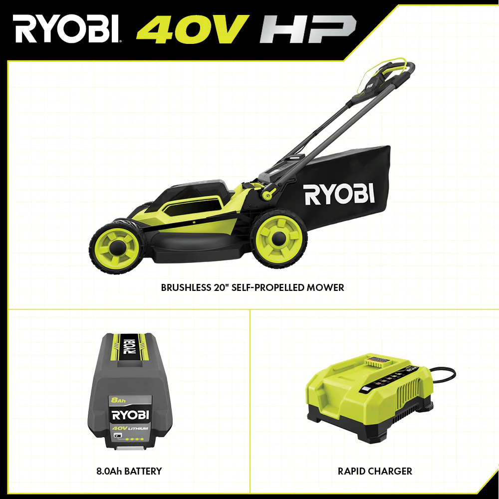 40V HP BRUSHLESS 20" SELF-PROPELLED MULTI-BLADE MOWER KIT - Image 3