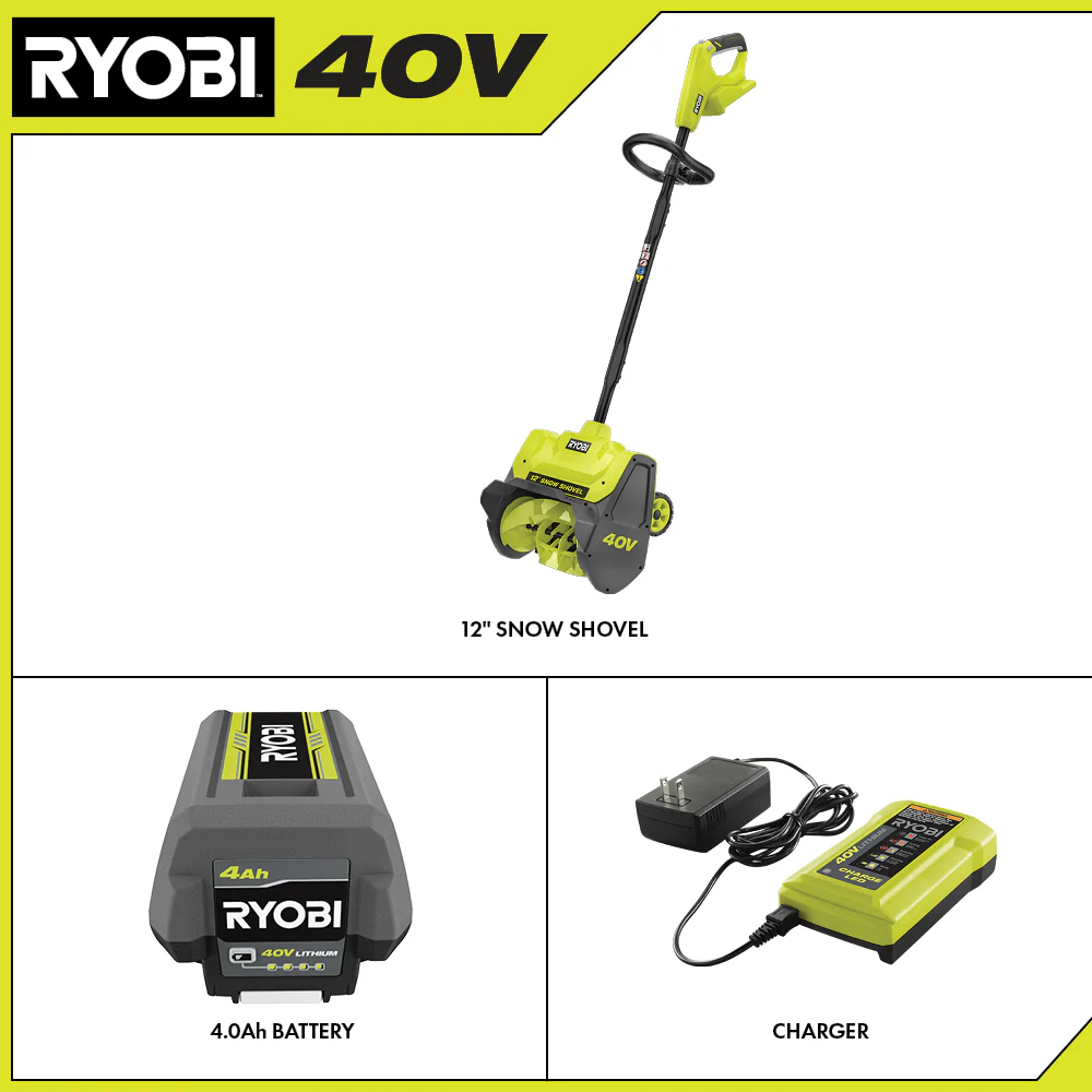 40V 12" WHEELED SNOW SHOVEL KIT - Image 3