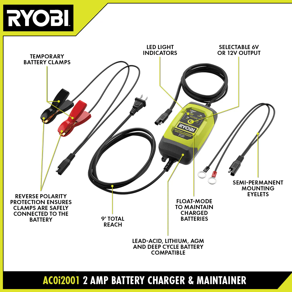 6V/12V 2 AMP BATTERY CHARGER & MAINTAINER - Image 3