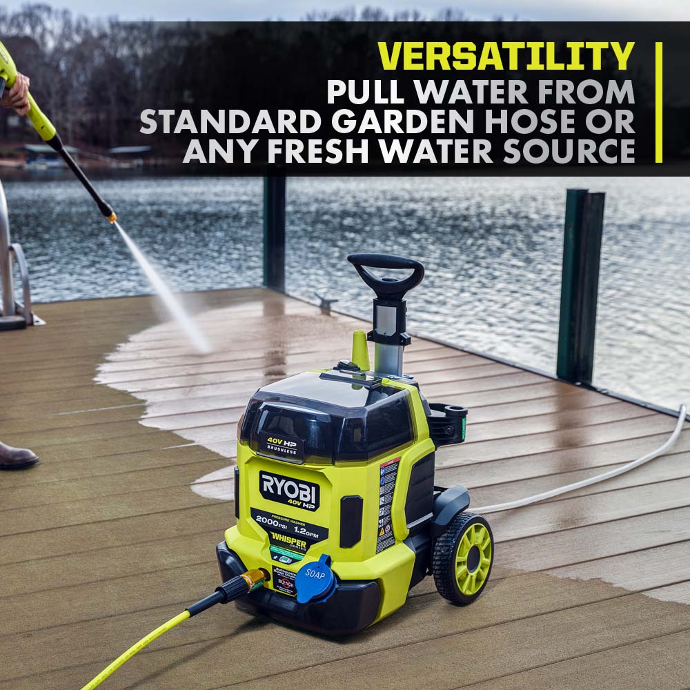40V HP BRUSHLESS WHISPER SERIES 2000 PSI PRESSURE WASHER - Image 8