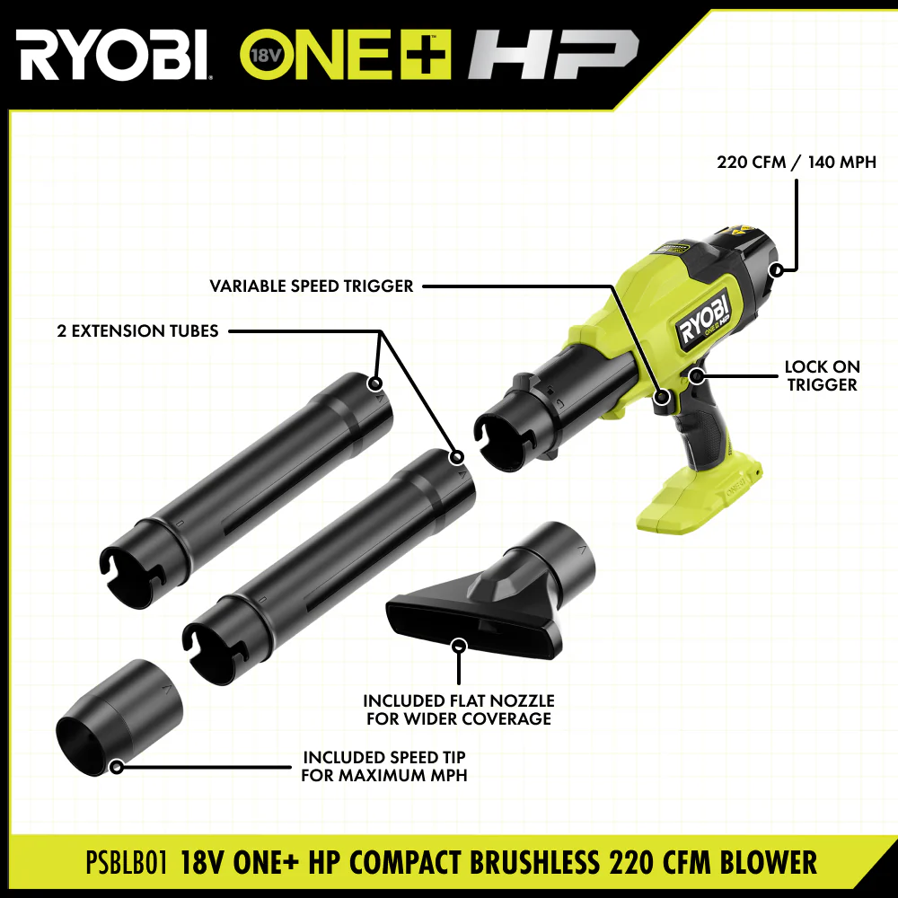 18V ONE+ HP COMPACT BRUSHLESS 220 CFM BLOWER - Image 4