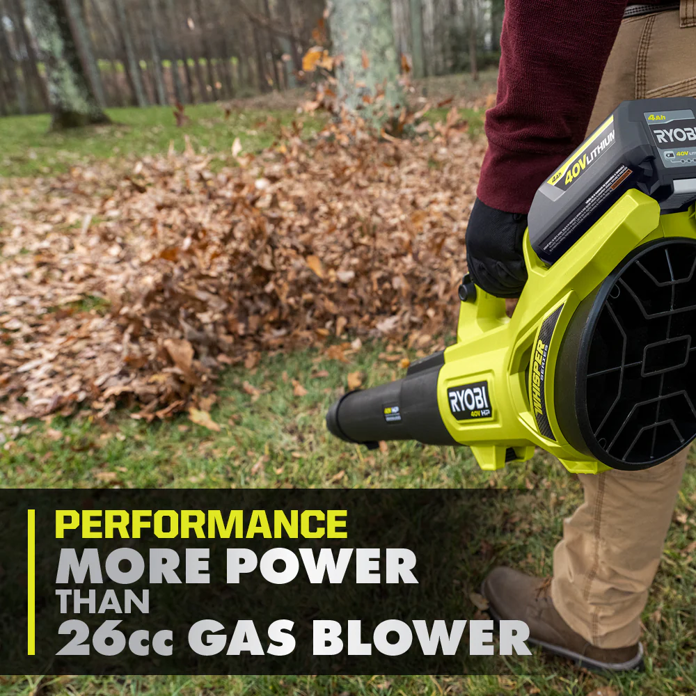 40V HP Brushless WHISPER SERIES 650 CFM 160 MPH Leaf Blower Cordless with 4.0 Ah Battery and Charger - Image 5