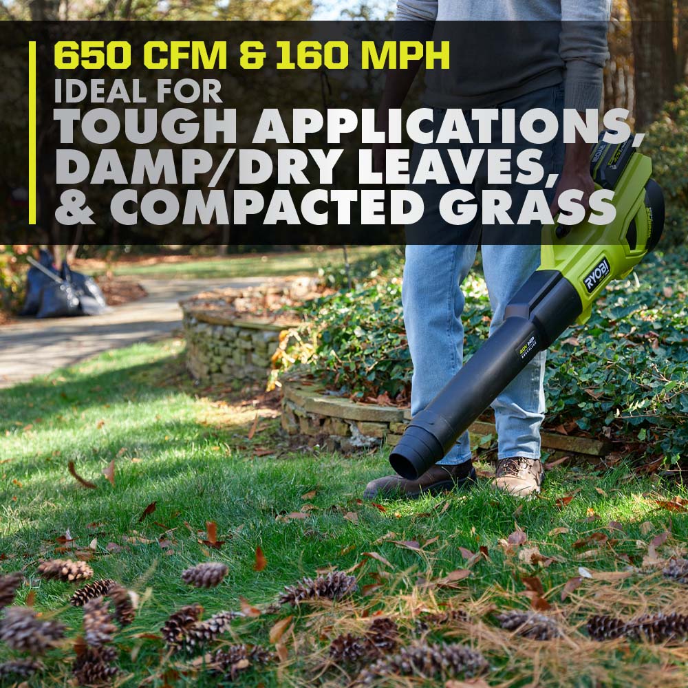 40V HP Brushless WHISPER SERIES 650 CFM 160 MPH Leaf Blower Cordless with 4.0 Ah Battery and Charger - Image 6