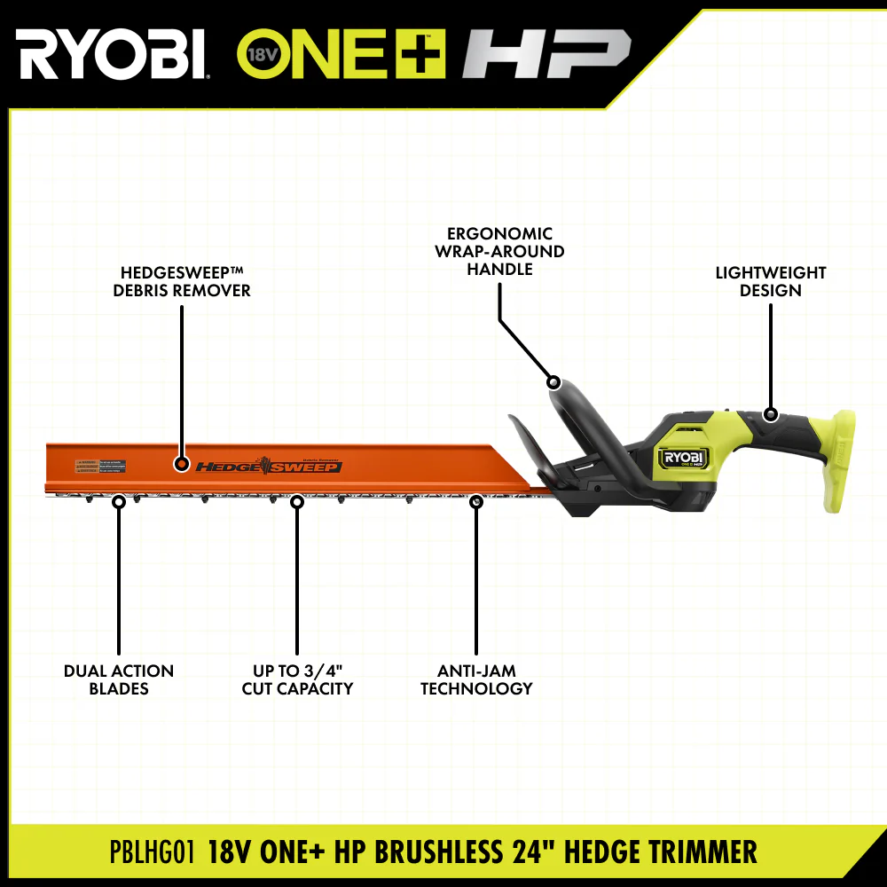 18V ONE+ HP BRUSHLESS 24" HEDGE TRIMMER KIT - Image 2
