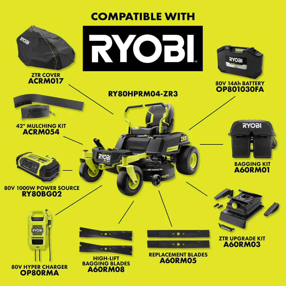 ZR3 80V HP Brushless 42” Zero Turn Riding Mower Kit - Image 15