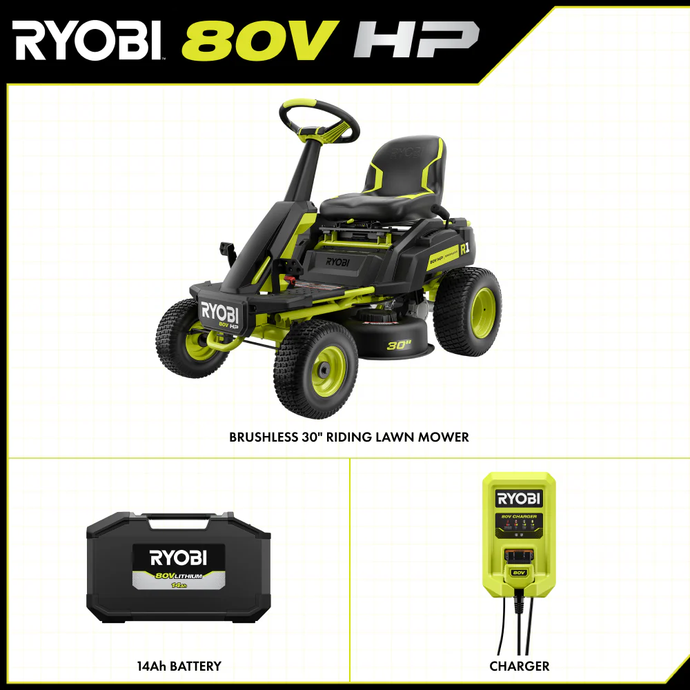 R1 80V HP Brushless 30” Riding Lawn Mower Kit - Image 3