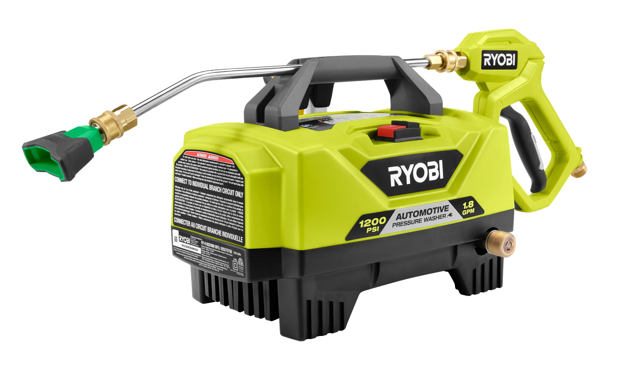 1200 PSI 1.8 GPM Cold Water Automotive High Flow Electric Pressure Washer Kit - Image 12
