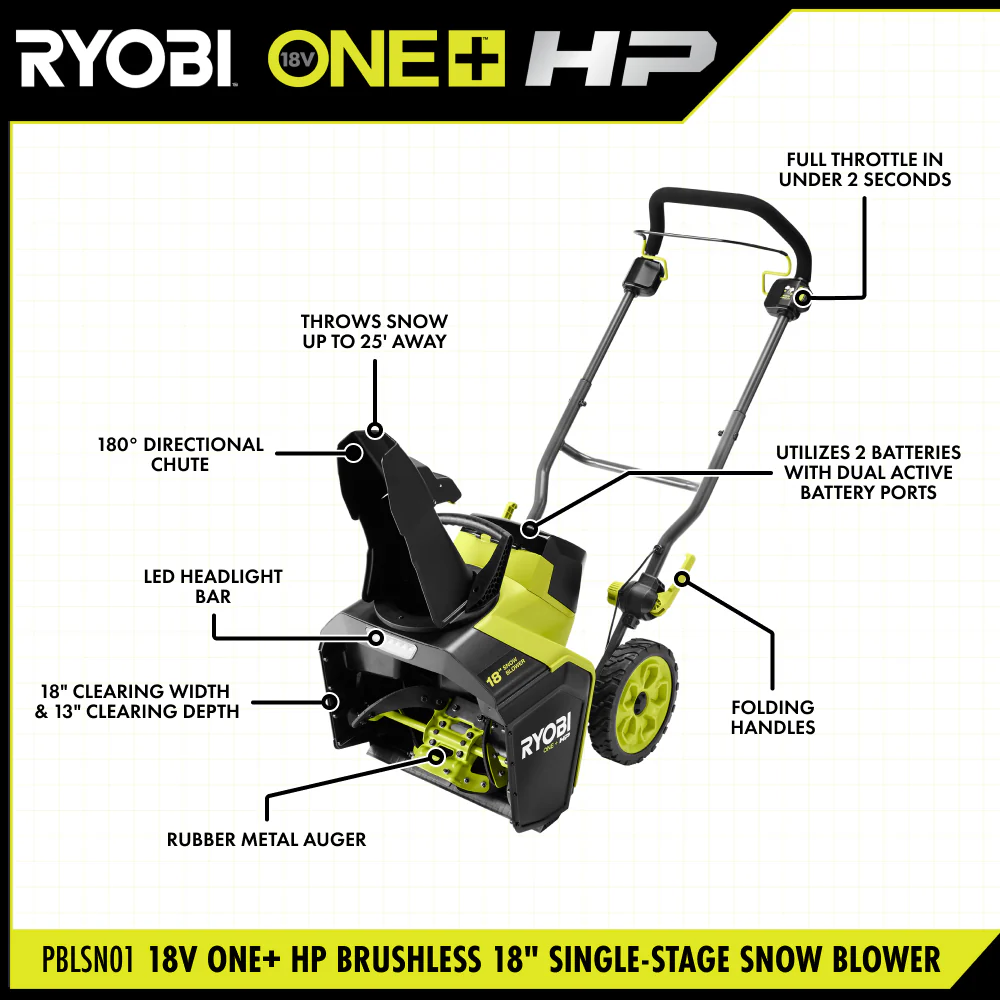 18V ONE+ HP Brushless 18" Single-Stage Snow Blower Kit - Image 3