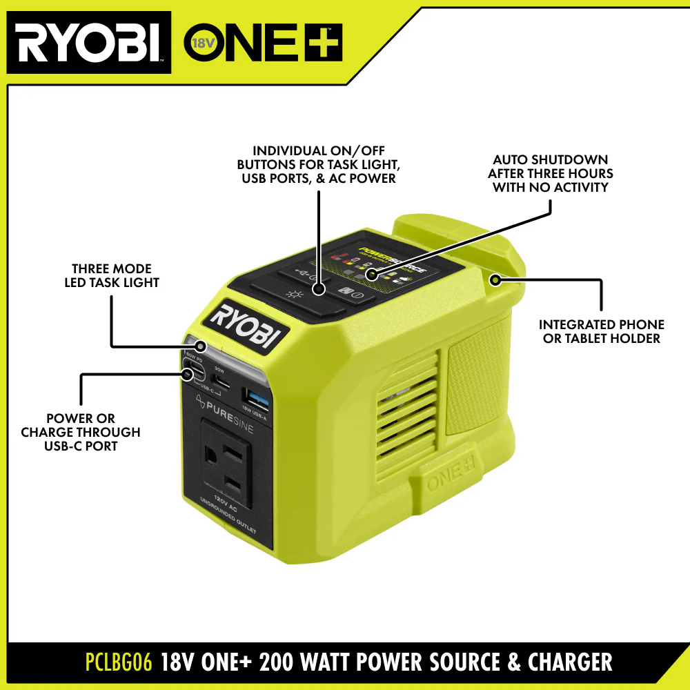 18V ONE+ 200W Power Source/Charger - Image 3