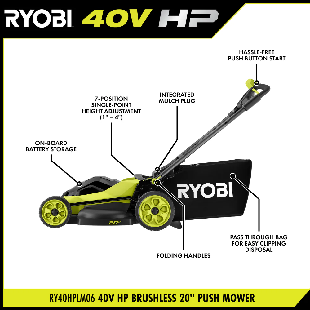 40V HP BRUSHLESS 20" PUSH MOWER - Image 3